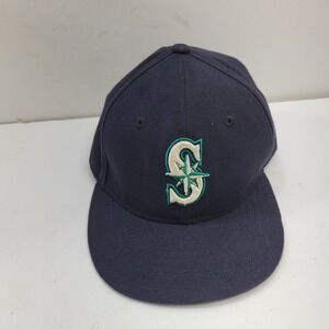 MLB Seattle Mariners Baseball New Era Cap Hat Mens Size 6 3/8 Black Stretch